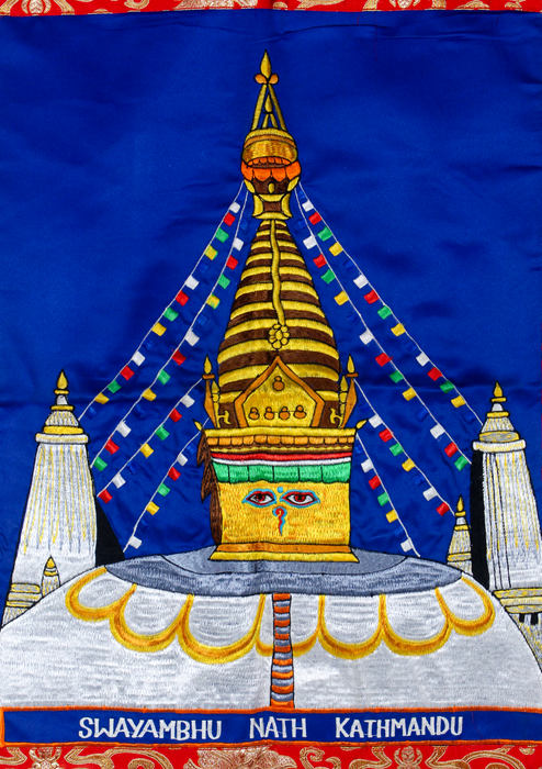 Swoyambhunath  Embrodiery Brocade Wall Hanging