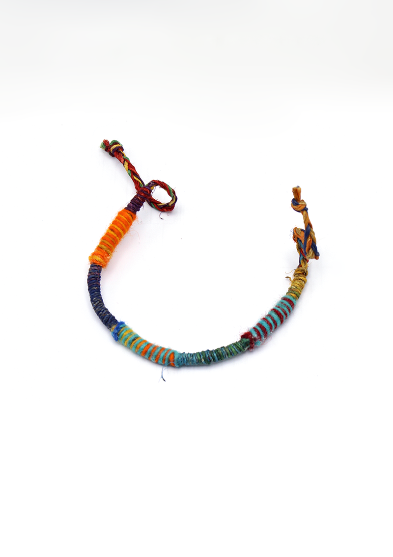 Hemp Braided Orange Unisex Wrist Bracelet