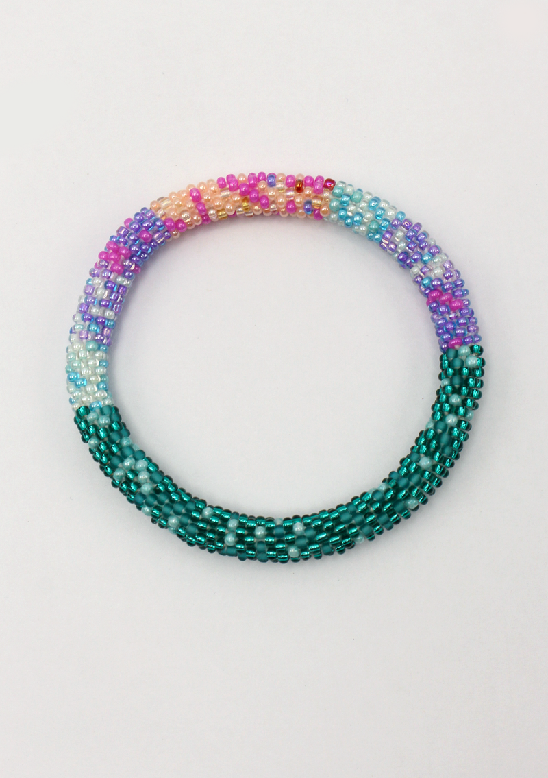 Roll on Beads Aquarmarine Bracelet
