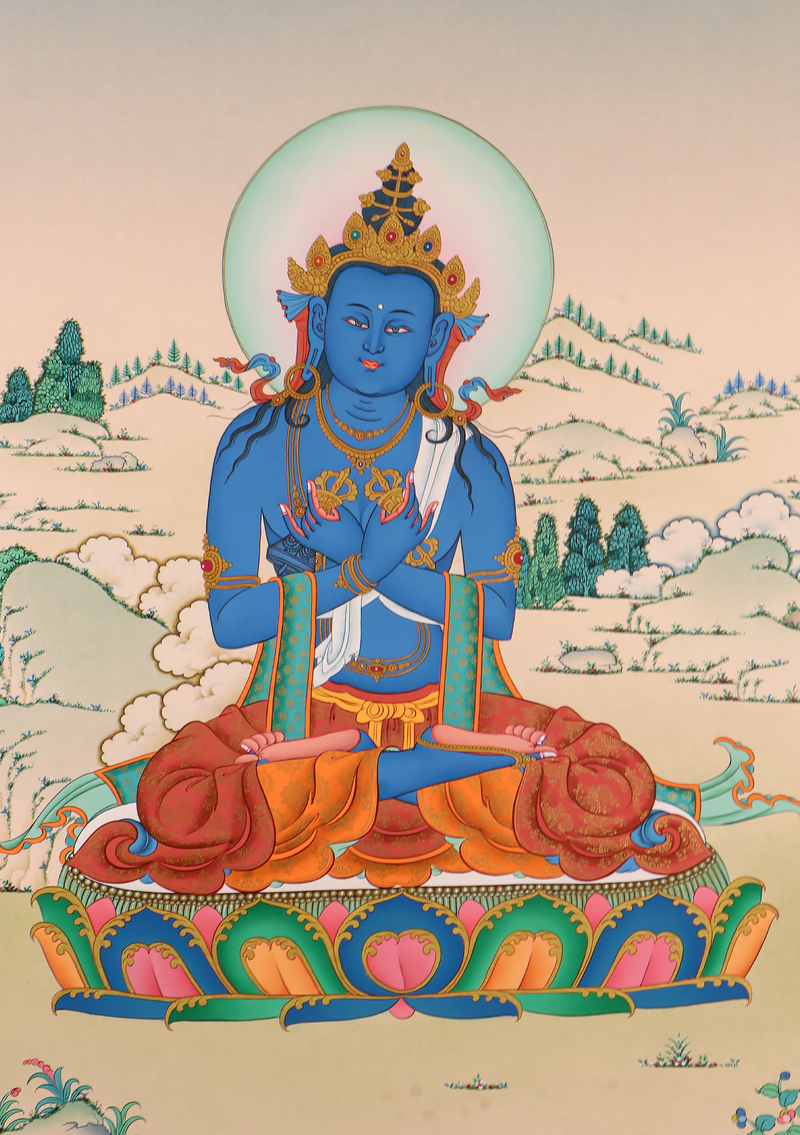 Meditative Vajrasadhara Thangka for Your Meditation Room