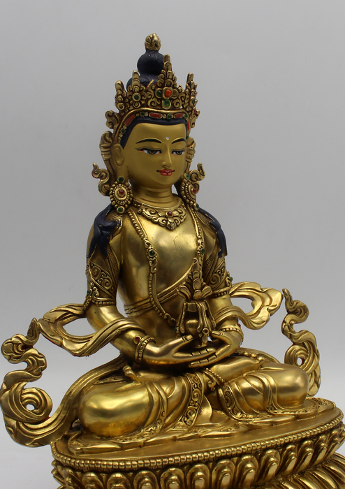 Fine Arts 24 K Gold Apparmita 10"H Sculpture Buddhist Deity