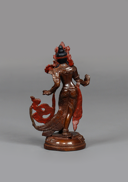 Copper Oxidized Dancing Tara Statue 5"H