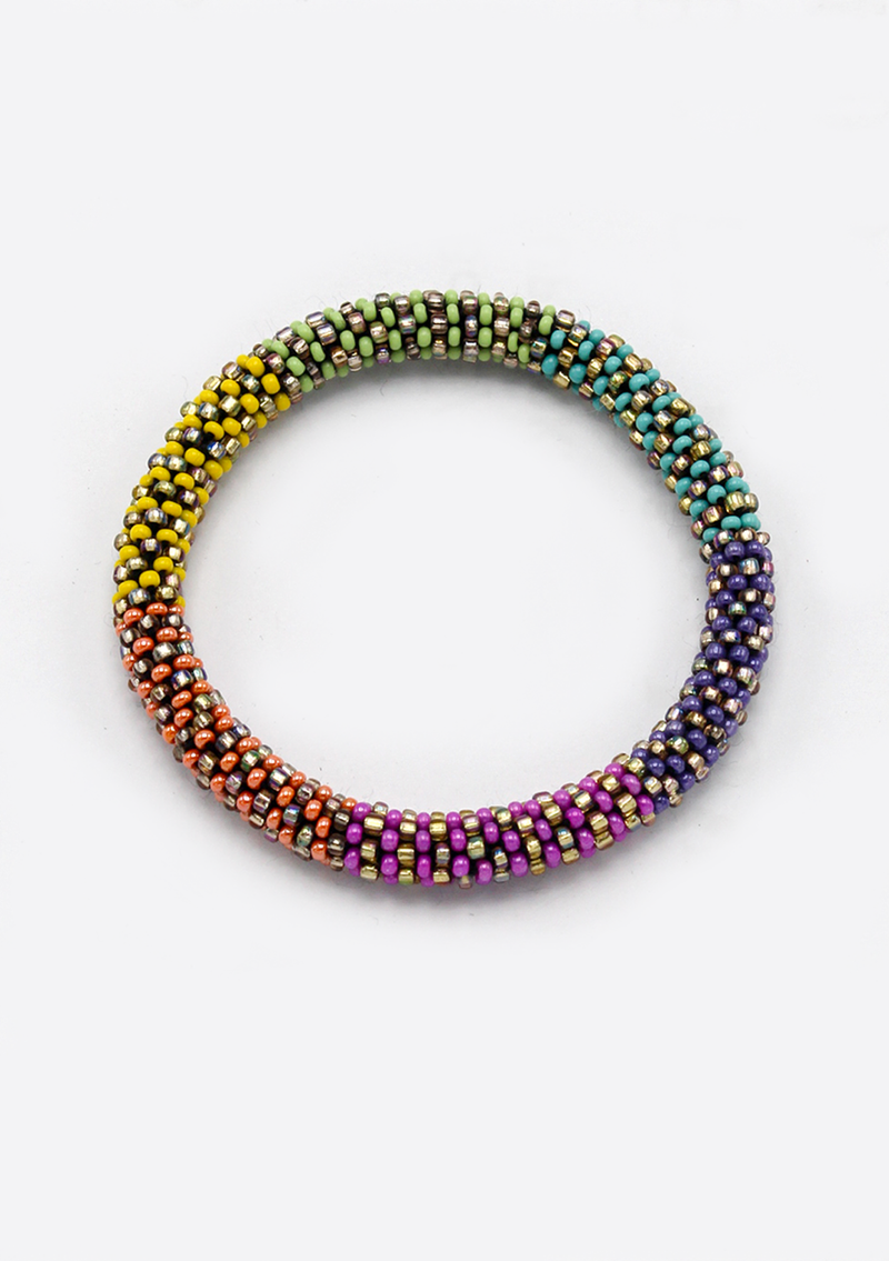 Roll on Beads Purple Yellow Roll Bracelet - NEW BATCH