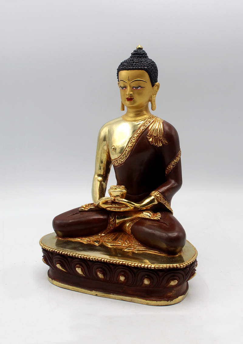 Partly Gold Plated Amitabh Buddha Statue