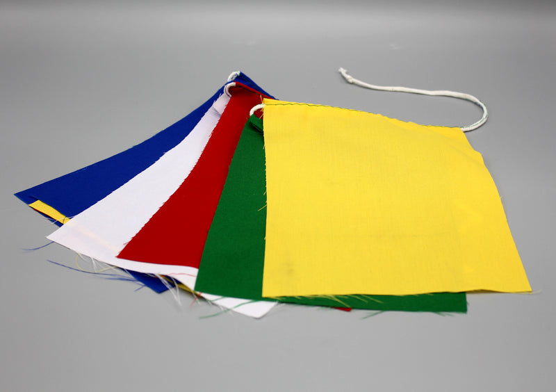 Blank Poly-Cotton Tibetan Prayer Flags – Set of 10, Handmade in Nepal