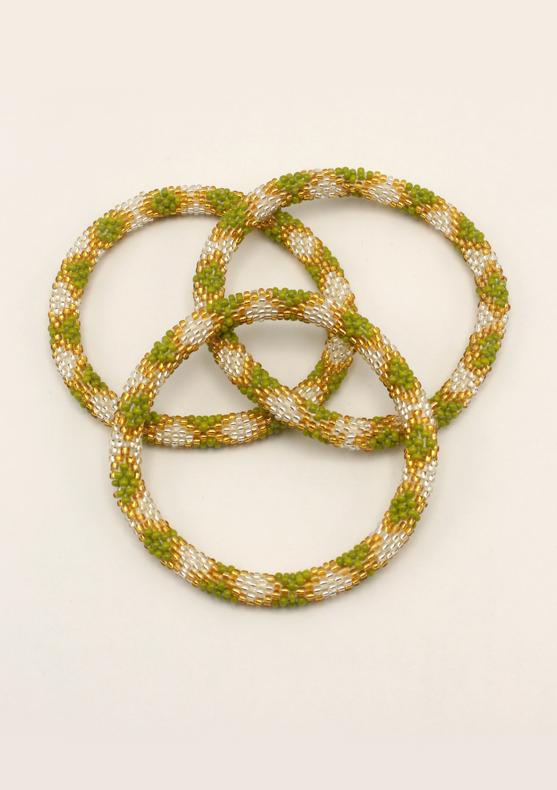 NEW Mint Green Burfi Glass Beads Bracelet