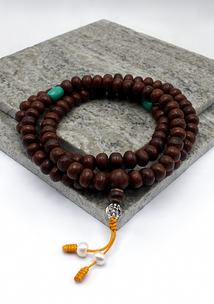Dark Bodhi Seed Mala with Spacer
