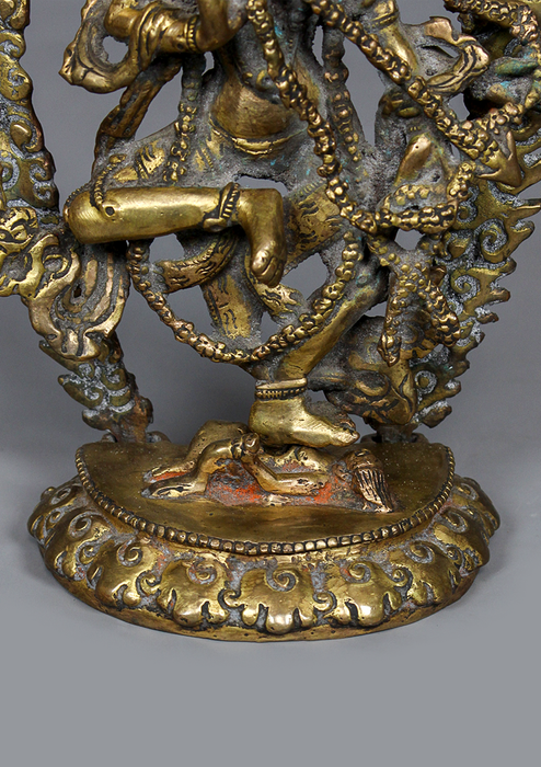 Antique Copper Gilted Kurukulla Statue 8.5" H