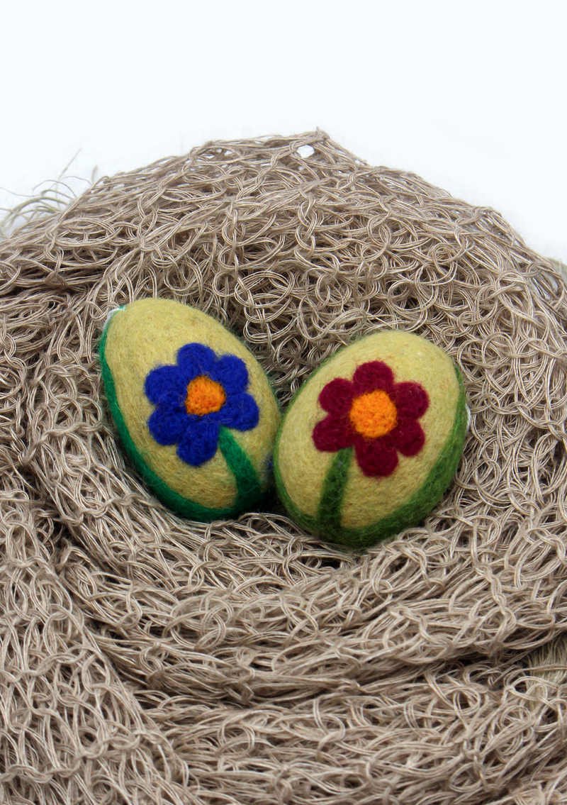 Multi Color Handmade Felt Easter Egg Ornaments