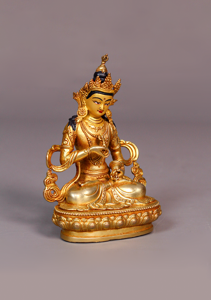 Fully Gold Plated Vajrasattva Statue 4.25"H