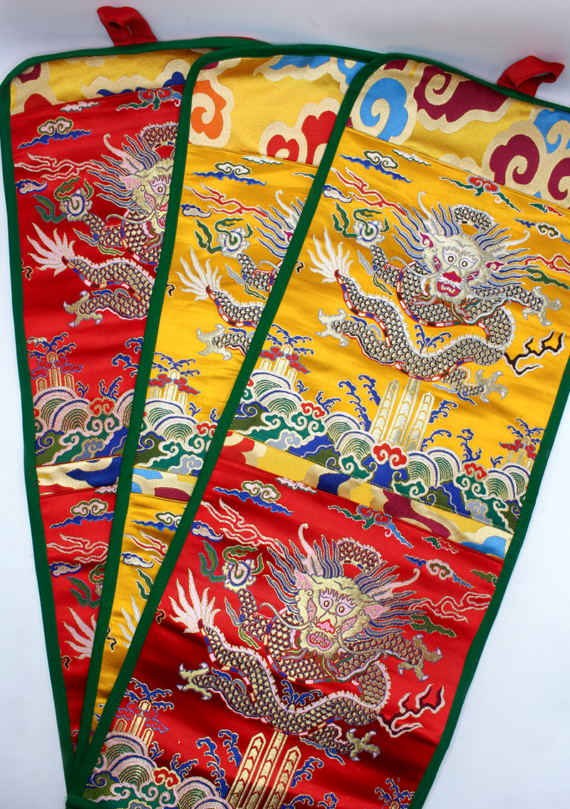 Dragon Brocade Pocket Letter Compartment Wall Hanging