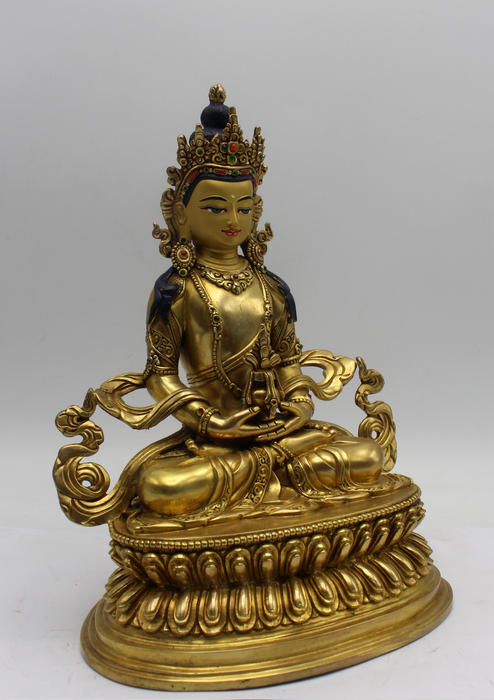 Fine Arts 24 K Gold Apparmita 10"H Sculpture Buddhist Deity