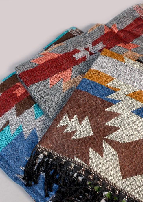 Handloomed Himalayan Geometric Motif Pattern Shawl
