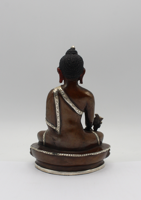 Copper Medicine Buddha Statue 5" H