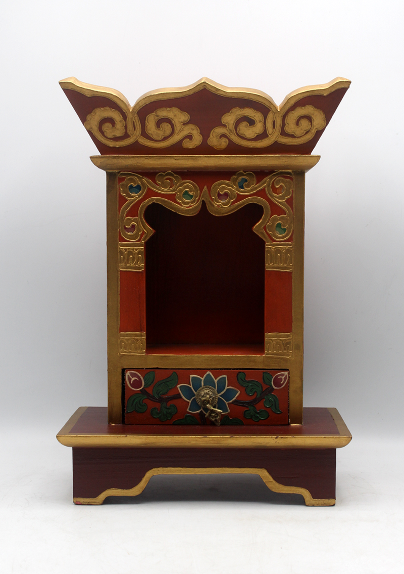 Handpainted Tibetan Wooden Shrine Altar Box