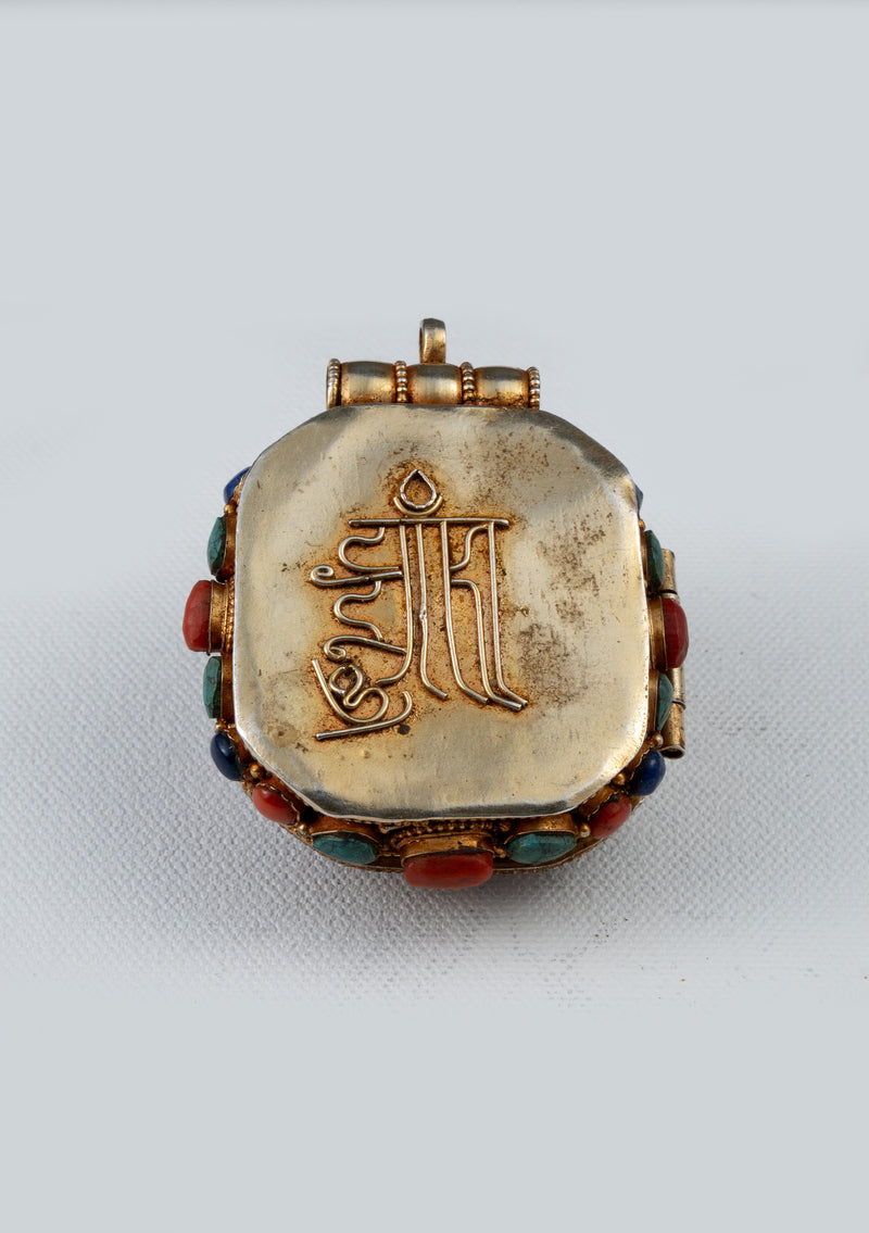 925 Silver Tibetan Ghau with Gold Plating - Mahakala & Vajrapani