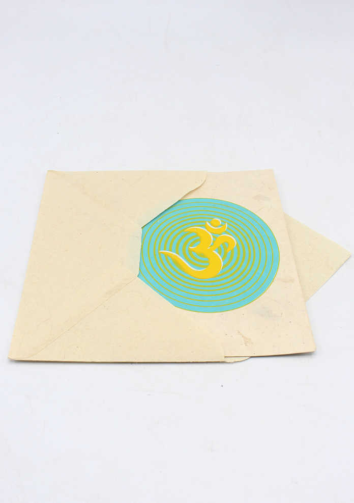 Om in a Concentric Circle Printed Lokta Paper Greeting Card