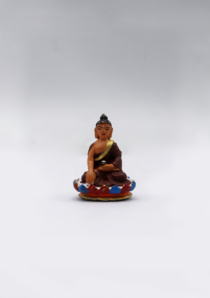 Mini Hand Painted Copper Shakyamuni Buddha Statue 1.5"H