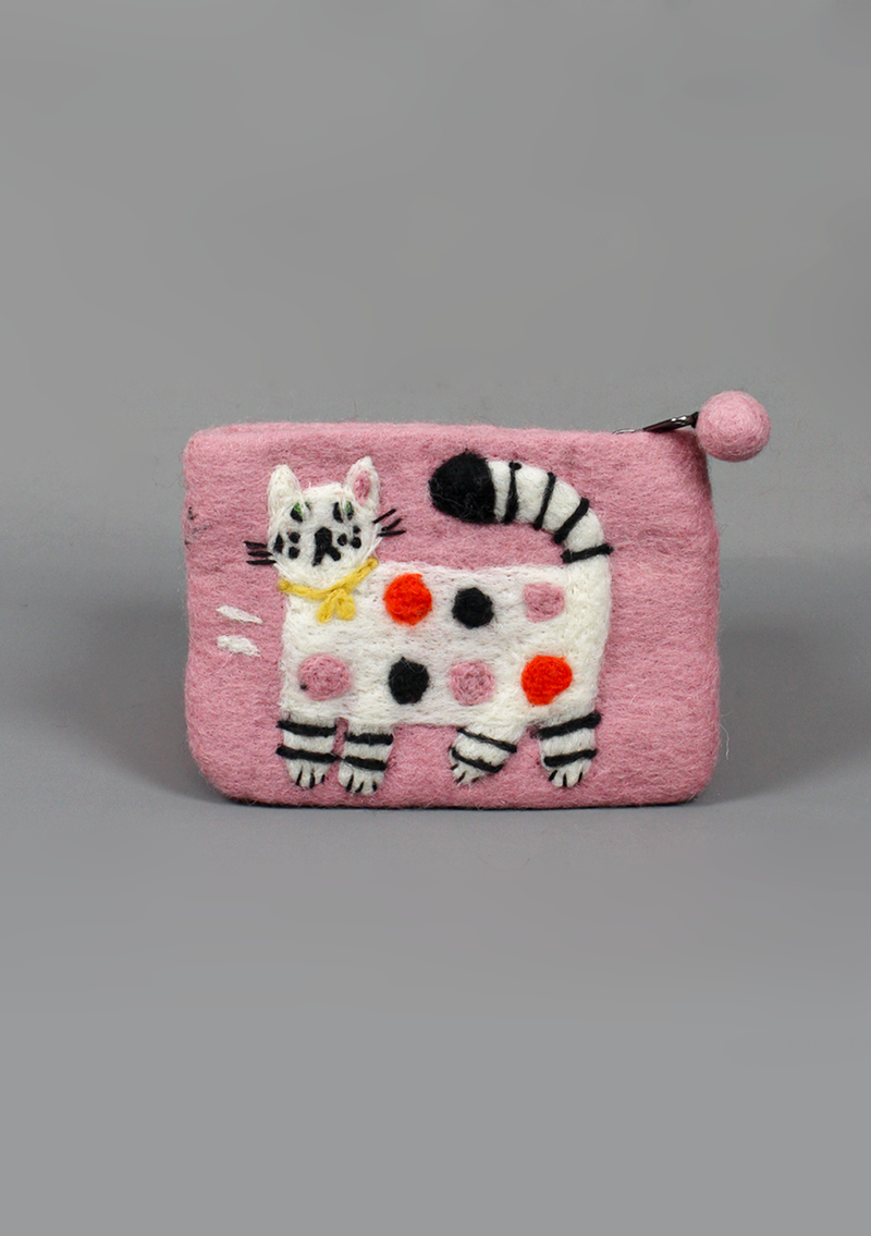 Felt Purse With Cute Cat Design