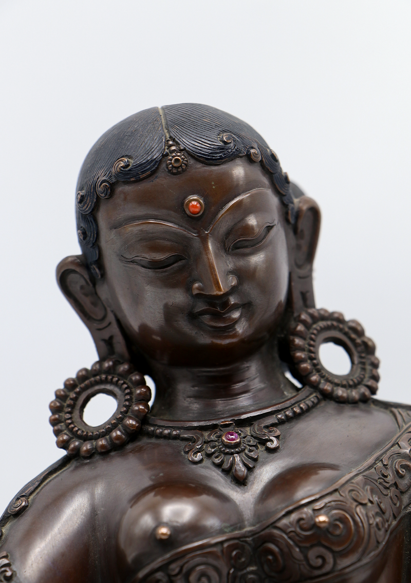 Masterpiece Newa Arts Copper Oxidized Apsara Statue 9"H