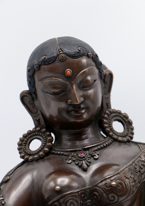 Masterpiece Newa Arts Copper Oxidized Apsara Statue 9"H