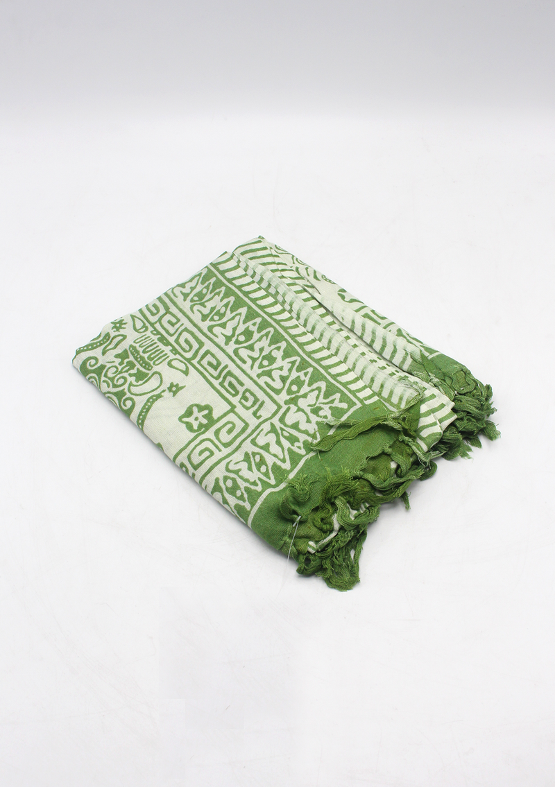 Yoga  Green Batik  Cotton Shawl