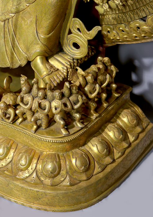 Mastercrafted 24 K Gold Sitatapatra or Dukkar Statue 51"H