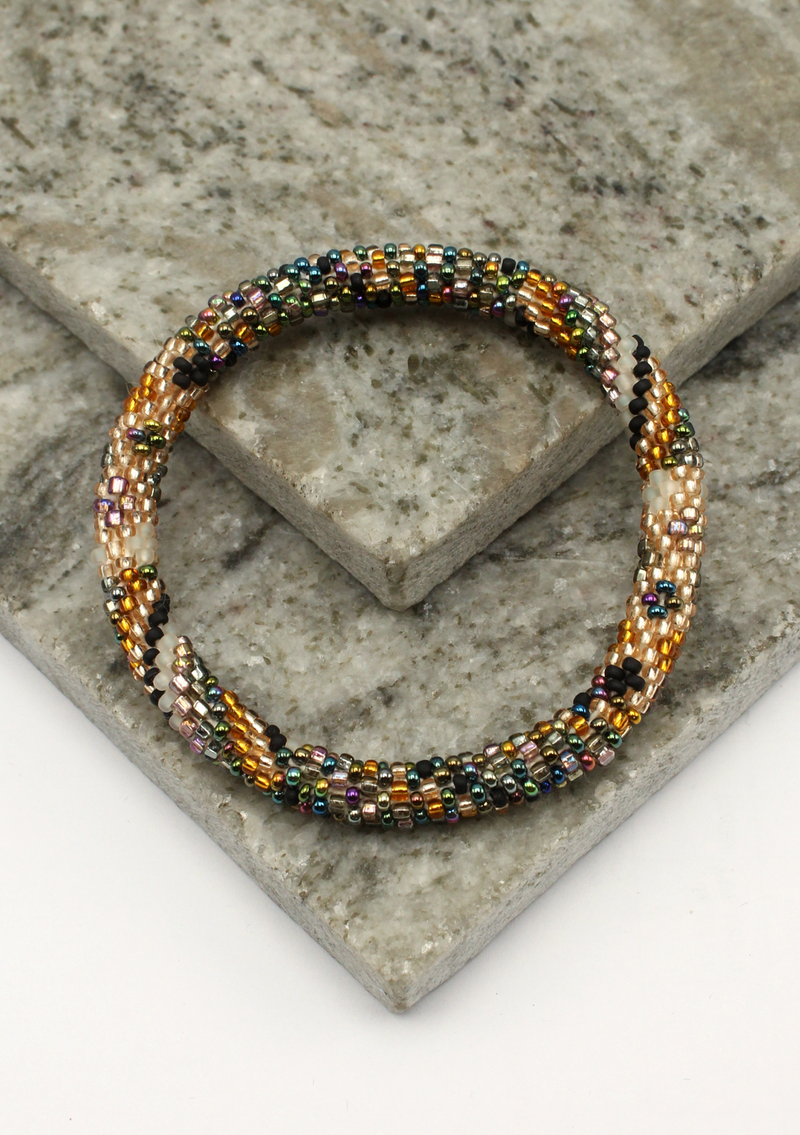 Golden Roll on Beads Bracelet