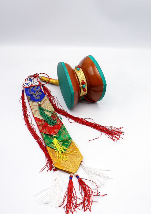 Hand Painted Wooden Chod Drum Damaru High Quality