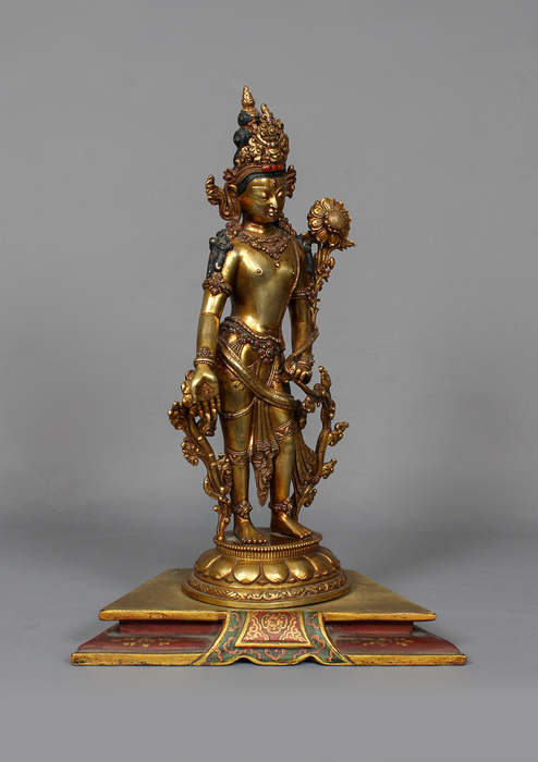 Fully Gold Plated Padmapani Lokeshvara Statue