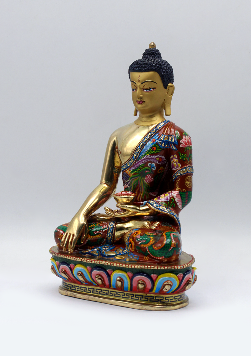 Hand-Painted Shakyamuni Buddha Statue  by Meenu Shakya