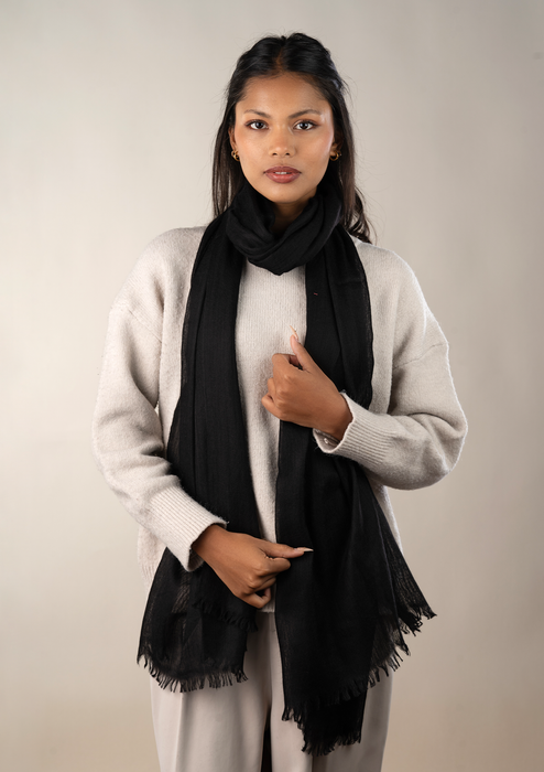 Premium 100% Cashmere Pashmina Shawl - Black