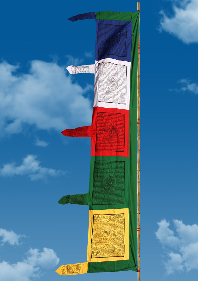 Tibetan Vertical Prayer Flags – Handmade Poly-Cotton, Meditation & Yoga Decor, Nepal"