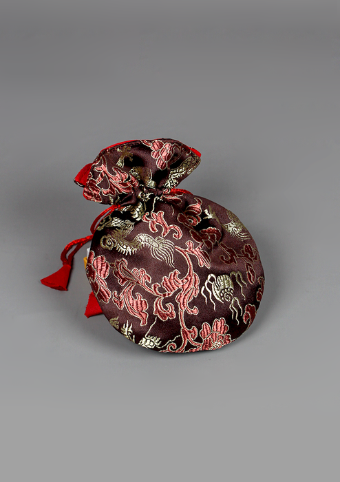 Silk Brocade Drawstring Mala Bag
