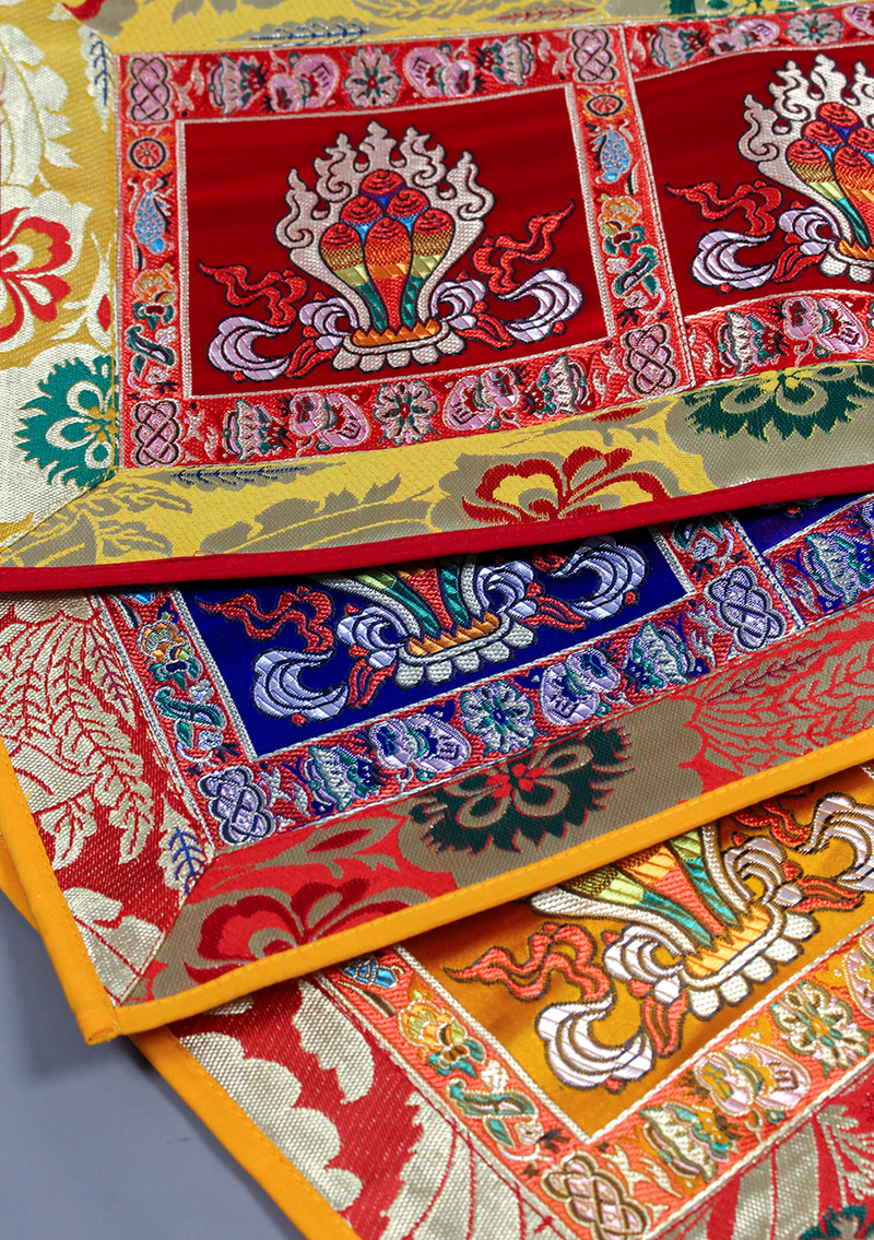 Tibetan Brocade Wish Fulfilling Jar Altar Cloth