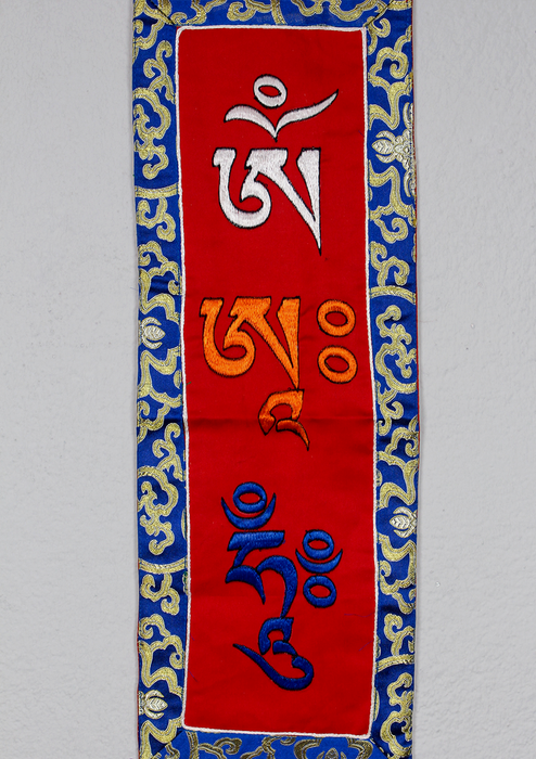 OM AH HUM  Tara Mantra Wall Hanging Brocade Banner