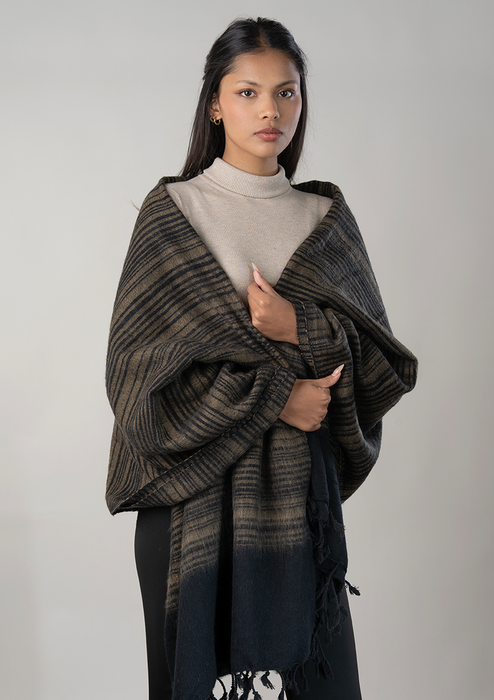 Handloomed Stripes Yak Wool Blanket