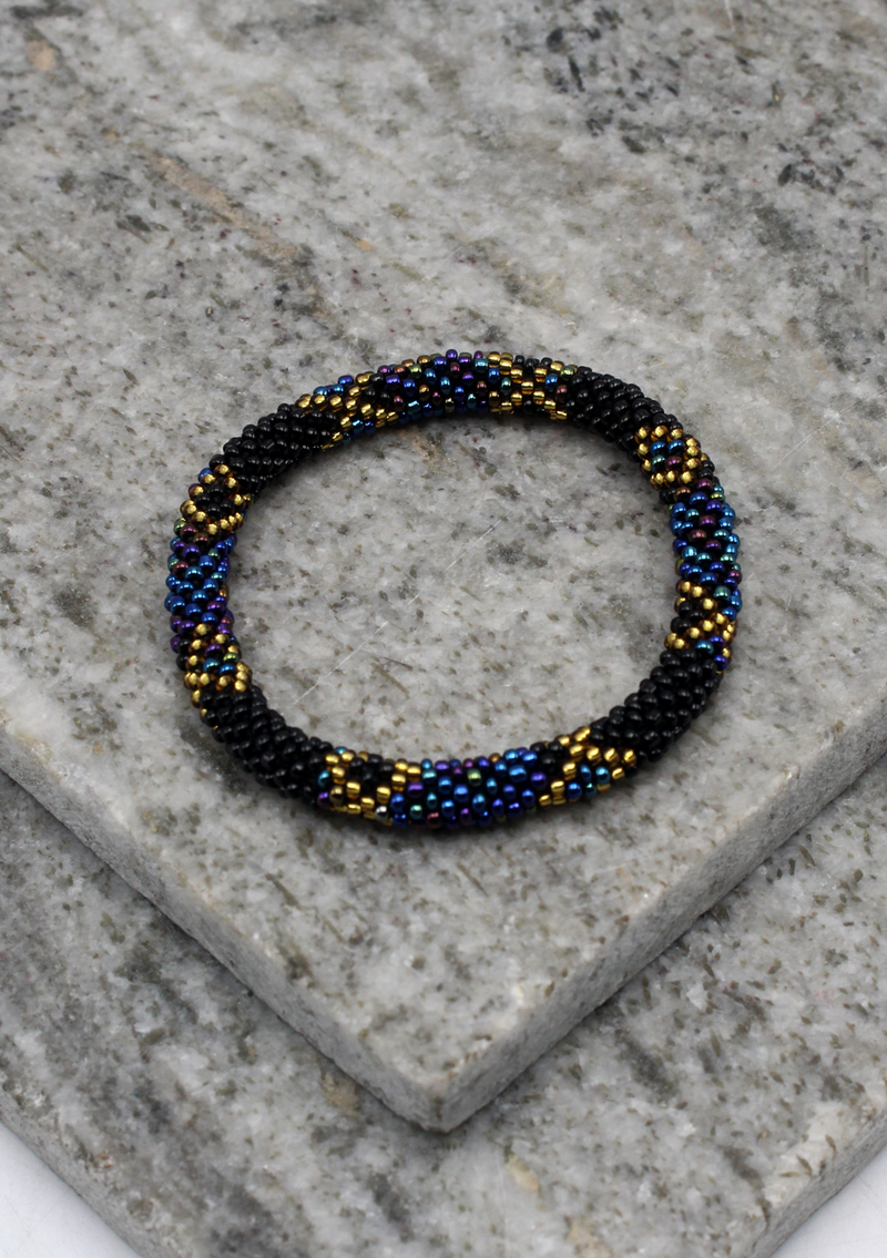 Handmade Colorful Beads Nepalese Roll on Bracelet