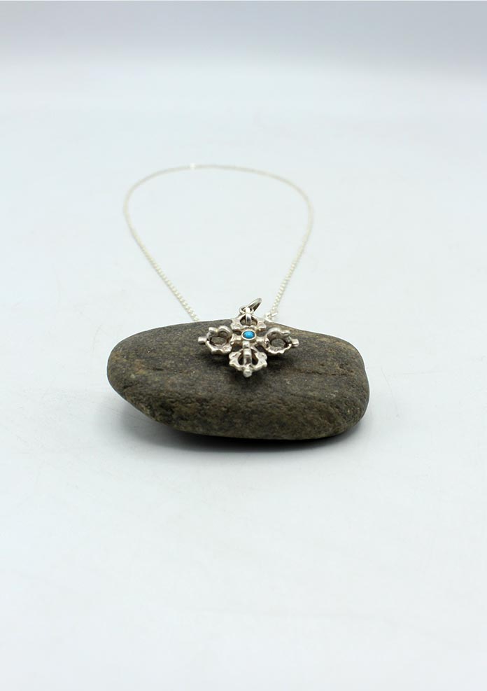 Double Dorjee Sterling Silver Pendant