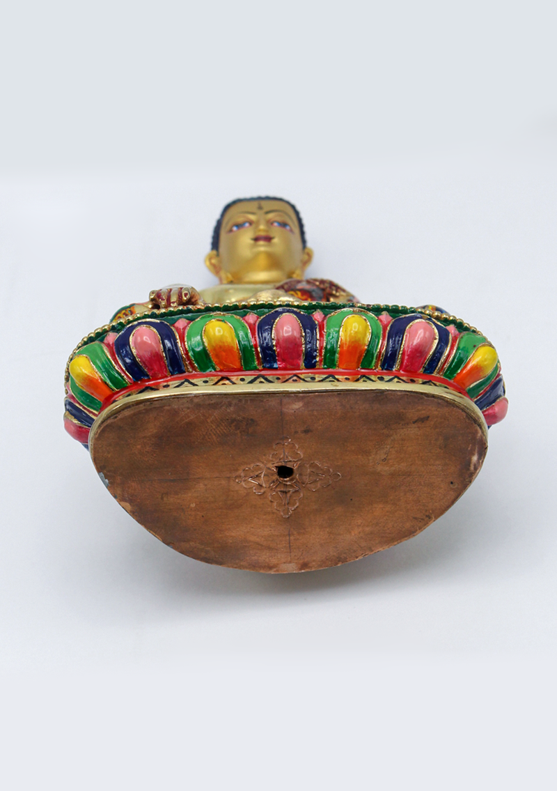 Beautifully Hand Painted Gold Plated Shakyamuni Buddha Statue