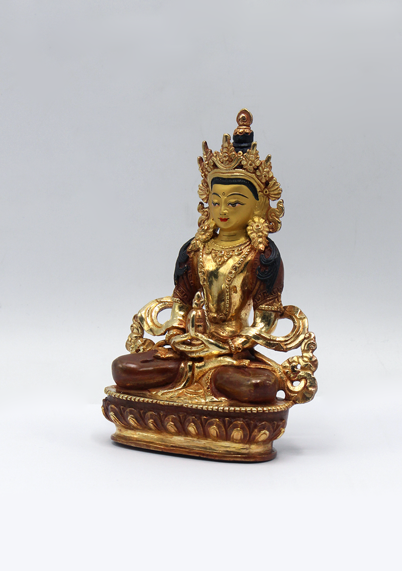 Partly Gold Plated Aparmita Statue 5.5" H