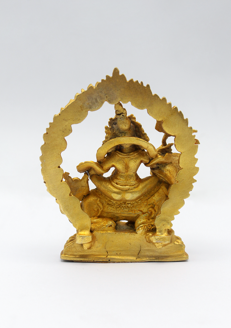 Gold Electroplated Mini Kubera Zambala Statue 2.8 inch