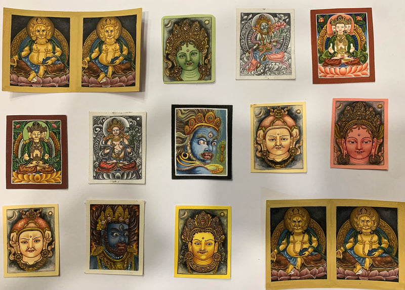 Mini Thangka Custom Listing - Contemporary Newari style 3.5 x4.5 cm