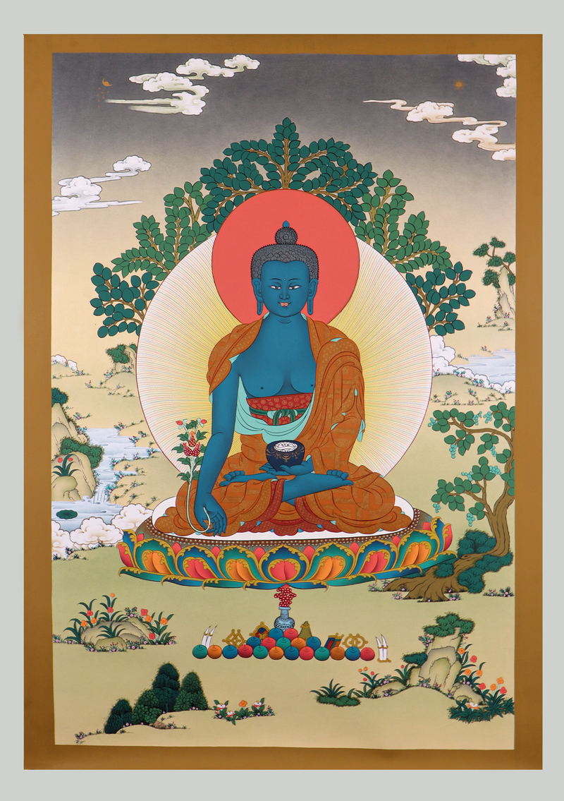 Medicine Buddha  Tibetan Thangka Painting (Meditation Series)