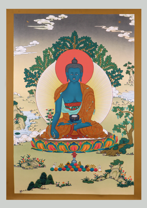 Medicine Buddha  Tibetan Thangka Painting (Meditation Series)