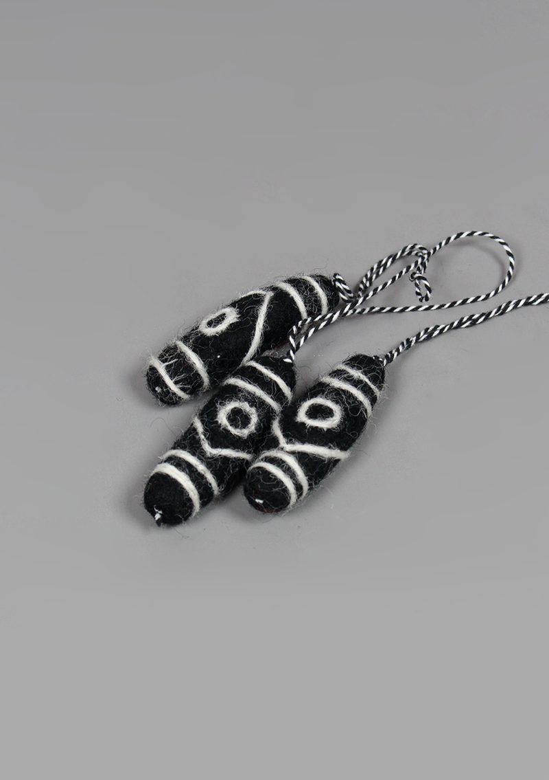 Felt Dzi Bead Hanging Charm Decor