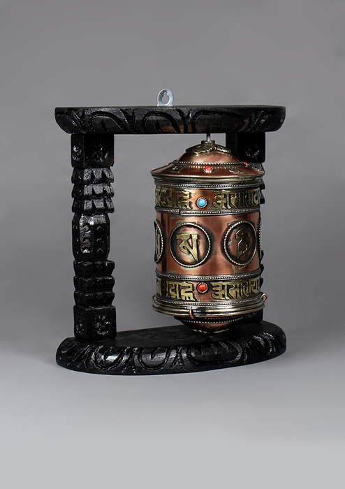 OM Mane Prayer Wheel Wall Hanging