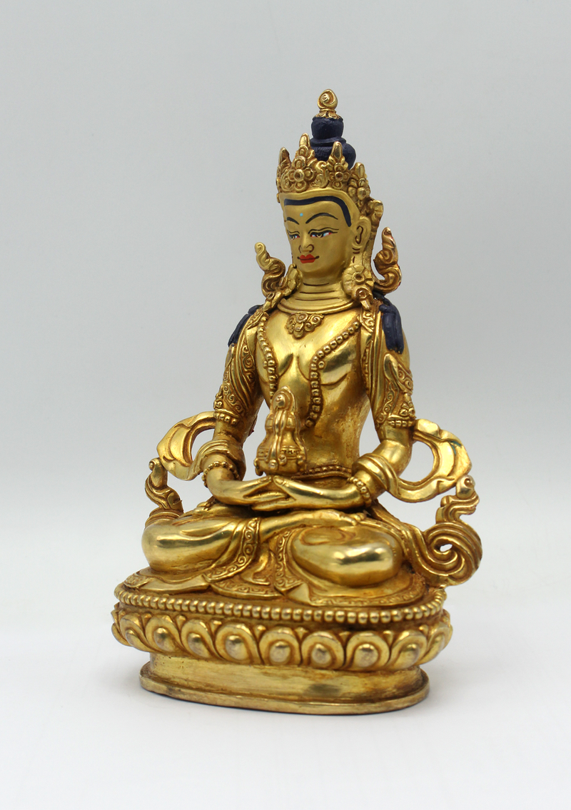 Masterpiece 24K Gold  Copper Aparmita Statue 6"H