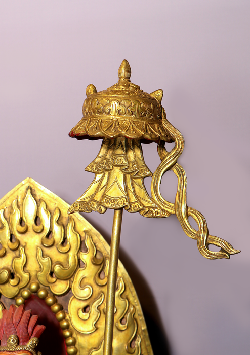 Mastercrafted 24 K Gold Sitatapatra or Dukkar Statue 51"H