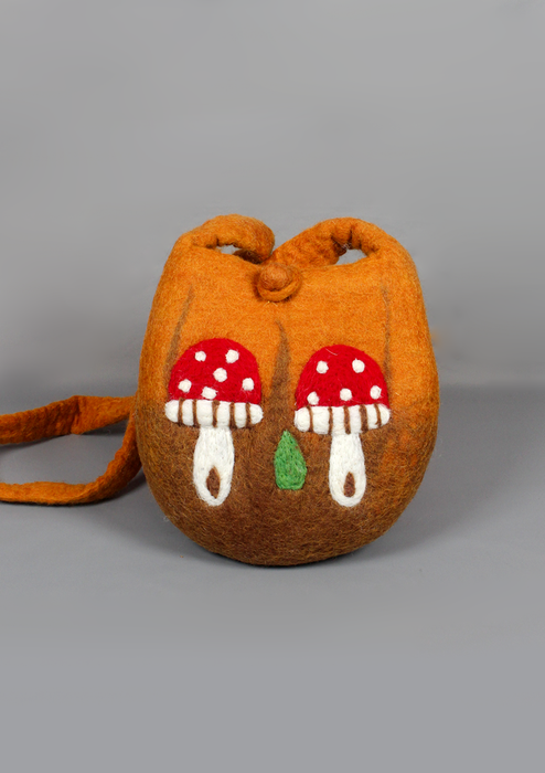 Felt Round Mushroom Design Bag